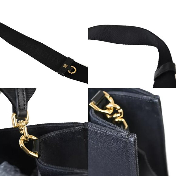 GIVENCHY G Logo 2Way Shoulder Hand Tote Bag Canvas Leather Black Italy 97FA497 - Picture 8 of 15